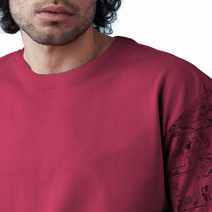 T-shirt pour homme de qualité supérieure, couleur marron, coupe ajustée, col rond, coton et polyester, vêtements de rue, pull pour homme adulte - Product Image 3