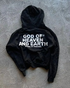 Sweatshirts à capuche de marque européenne et américaine à la mode Y2K Oversized Hip-hop Punk Sweatshirts Rhinestone Design pour hommes - Product Image 4