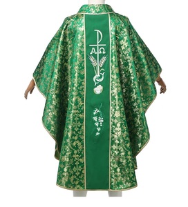 Conception OEM ODM personnalisée de vêtements de père Robes Chasuble de conception de broderie rouge vert violet - Product Image 5