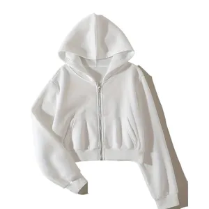 Customized Top selling Boxy Fit Cropped Cotton Fleece Hoodie Cut and Sew Manufacturing Company