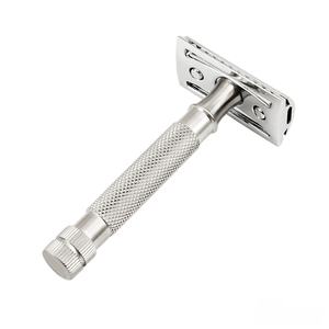 Professional Men's Stainless Steel Safety Razor with Double Edge Blades Custom Colors and Logo for Grooming - Product Image 6