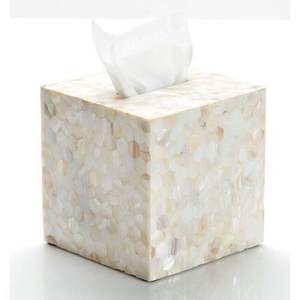 Boîte à mouchoirs rectangulaire en incrustation d'os pour la décoration intérieure - Product Image 1