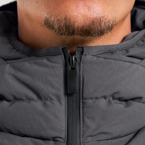 Latest Style Lightweight Windproof <b>Canvas</b> Puffer Jacket for Men Custom Made Logo Printing Stand Collar Polyester Fabric Winter - Product Image 3