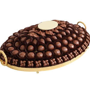 Plateau de service à chocolat en métal doré de qualité supérieure Plateau à chocolat élégant au design fait à la main pour les occasions spéciales et les fêtes - Product Image 1