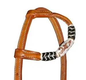 PREMIUM QUALITY LEATHER WESTERN ONE EAR HEADSTALL WITH SMOOTH SILVER FITTING HEADSTALL AT AFFORDABLE PRICE