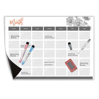 Planificateur magnétique réutilisable personnalisé UCI, quotidien, hebdomadaire et mensuel, tableau blanc effaçable à sec, calendrier pour réfrigérateur, certifié EN71