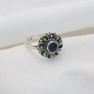 Anillo Clásico de Plata de Ley 925 para Mujer, Anillo Hecho a Mano con Piedra Preciosa de Amatista, Estilo Bohemio, Regalo para Mamá - Product Image 6