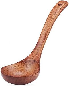 Cuillère de cuisine en bois de teck à long manche, spatule massive en bois d'acacia, ustensiles de cuisine faits à la main - Product Image 2