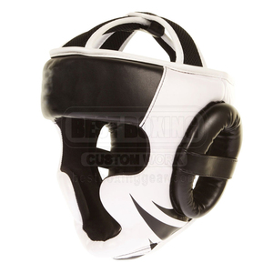 Custom PU Leather Boxing <b>Head</b> Guard for Adult <b>Training</b> & Sparring Adjustable Taekwondo <b>Head</b> Guard with Face Protection - Product Image 5
