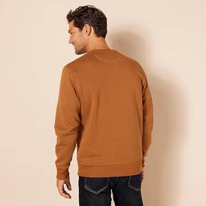 Sweat-shirt ample à col rond de couleur unie et à manches longues pour hommes pulls en tissu imprimé d'usine personnalisés pour le commerce extérieur - Product Image 6