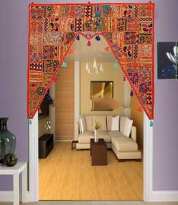 Banjara-cenefa de ventana hecha a mano para colgar en la puerta, cortina Bohemia bordada, tapiz de pared de retazos, puerta India - Product Image 2