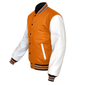 Chaqueta universitaria de cuero auténtico con letras de lana personalizada para hombre, chaqueta de invierno de talla XL con logotipos bordados en Color azul, hecha en Pakistán - Product Image 2