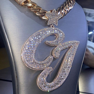 Pendentifs personnalisés de haute qualité en argent sterling 925 plaqué platine, hip hop, sertis de diamants moissanite, unisexe, personnalisables - Product Image 5