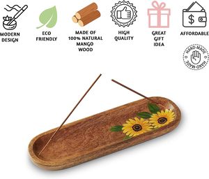 Brûleur d'encens en bois moderne, récupérateur de cendres d'encens ou porte-bâtonnets d'encens pour la décoration de la maison, résistant au feu - Product Image 2