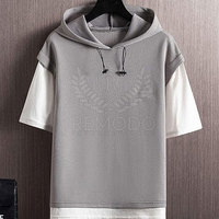Ensemble court pour homme, style unique, hiver, à capuche, uni, respirant, grande taille, léger, taille élastique, coton/polyester, pour l'extérieur