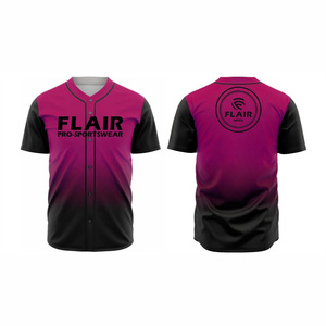 Maillots de softball et de baseball personnalisables de grande taille en polyester respirant à col rond avec imprimé uni par sublimation - Product Image 6