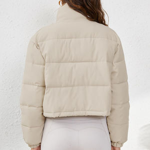 Veste courte matelassée d'hiver pour femmes 2026, veste zippée, col montant, chaude, couleur unie, vêtement d'extérieur décontracté, doudoune - Product Image 4