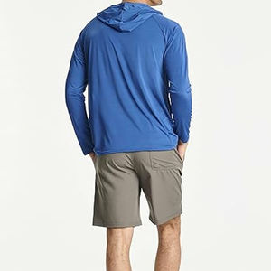 Venta al por mayor Hombres Ligero Sun Hoodie Humedad Wicking UPF 50 + Camisas de manga larga al aire libre - Product Image 6