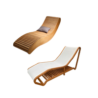 Chaise longue de luxe moderne pliable en bois massif pour piscine, patio, plage, extérieur, couleur personnalisable, vente en gros