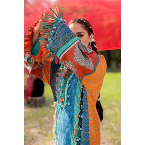 Ensemble 2 pièces non cousu en mousseline de lin pour femme, avec pompons et fermetures éclair, respirant, grandes tailles (XS-6XL), personnalisé, modeste et formel pour événements et occasions spéciales - Product Image 6