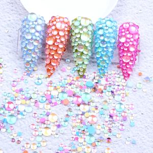 Nouvelles perles <span class=keywords><strong>de</strong></span> sirène Aurora aux couleurs bonbon, strass en cristal à dos plat, 12 grilles, à coller, pour nail art 3D DIY, vêtements et chaussures - Product Image 2