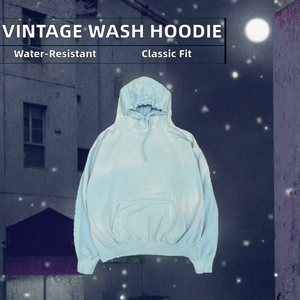 เสื้อมีฮู้ดซิปสำหรับผู้ชายผ้าฝ้าย100% เทอร์รี่ผ้าเกล็ดปลาแบบวินเทจซักด้วยกรดผลิตจากผ้าโครเชต์ - Product Image 2