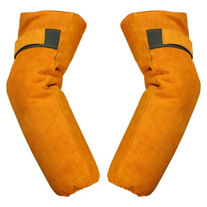 Mangas protectoras de cuero resistentes al calor para hombres y mujeres para trabajo de soldadura industrial Mangas de trabajo para uso industrial - Product Image 1