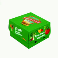 Caja de Cartón Blanca para Alimentos, Ecológica, Autoensamblable, Personalizable, para Hamburguesas, Sándwiches, Pollo Frito, Panadería
