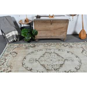 Tapis Vintage Turc Style Classique Beige 5 'X 8' Laine Latex Patchwork Rectangle Couloir Design Tapis de Chambre Tabriz - Product Image 2