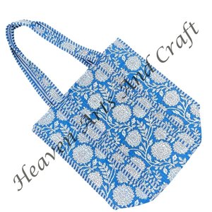 Sac de créateur en coton grande courtepointe en coton Shopper grands sacs faits à la main fourre-tout indiens sacs fourre-tout matelassés faits à la main en coton bloc grand - Product Image 3