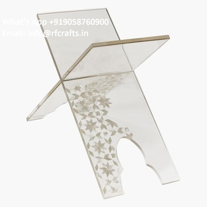 ที่ตั้งหนังสือไม้ศักดิ์สิทธิ์แกะสลักแบบดั้งเดิมพร้อมดีไซน์ใหม่ชั้นวางอ่านฮอลลี่ทำจากอะคริลิคหัตถกรรมอิสลามของขวัญ Quran - Product Image 5