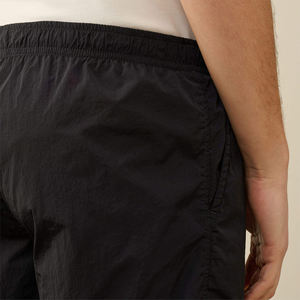 Short de plage personnalisé écologique, uni, peigné noir, léger, séchage rapide, maillot de bain d'été pour hommes, taille élastique, cordon de serrage - Product Image 4