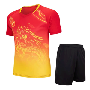 Dernière mode prix de gros vêtements de sport col rond uniforme de tennis maillot de badminton et ensemble short - Product Image 2
