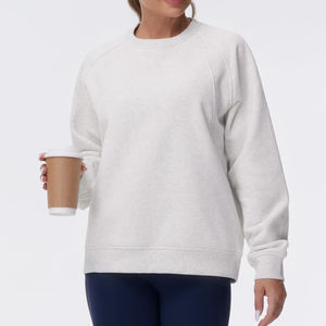 Sweat-shirt à col rond en molleton de coton de haute qualité pour femmes Logo personnalisé Manches longues Surdimensionné Sweat-shirt d'hiver pour femmes - Product Image 5