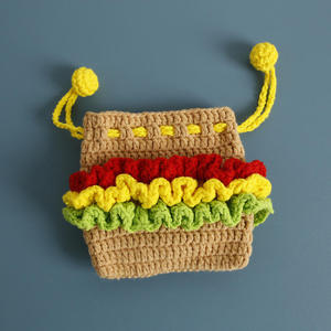 New Hand-woven Cartoon Pattern Eco-Friendly Crochet Knitted Bundle Coin Purse Special Offer Earphone Bag Unisex Finished - Product Image 6