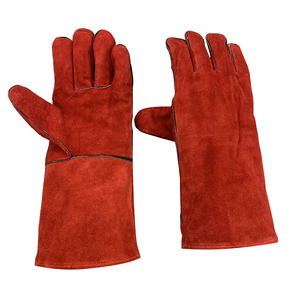 Gants de soudage en cuir rouge résistant à la chaleur Gants de sécurité en cuir de vache - Product Image 4