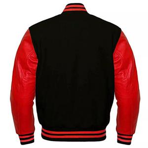 2024 personalizado de alta calidad de lana de cuero de vaca mangas Varsity Letterman chaqueta de bombardero de longitud larga ropa de calle soporte - Product Image 6