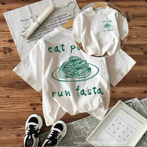 Camiseta Estampada Eat Pasta Run Fasta, Camiseta Informal de Manga Corta para Hombre, Transpirable, para Verano, Moda Transfronteriza - Product Image 2