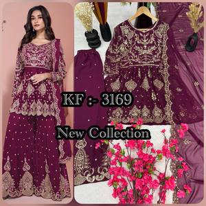Salwar Kameez ชุดโมเดลแบบดั้งเดิมสำหรับปาร์ตี้เปิดตัวในไวน์ - Product Image 3