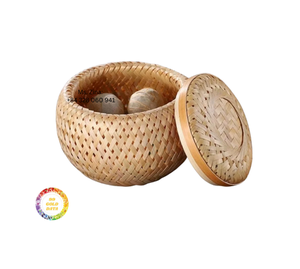 Caja de almacenamiento de bambú ecológica hecha a mano con tapa cestas de almacenamiento decorativas para embalaje de regalo de dulces de té - Product Image 4