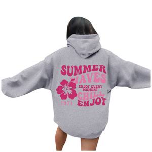 Sudadera holgada con capucha personalizada de 100% algodón para mujer, sudadera con estampado de hombros caídos, jersey de calle de gran tamaño con diseño personalizado - Product Image 5