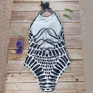 Traje de baño con estampado de sublimación Venta al por mayor Traje de baño de playa de verano de moda Traje de baño de una pieza - Product Image 5