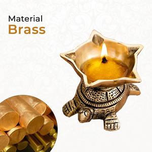 Compra al por mayor: Diya de latón Imperial con forma de tortuga Panchmukhi, hecha a mano, para Diwali, Pooja y Puja. - Product Image 5