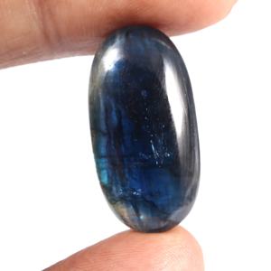 Cabujones Ovalados de Cianita Azul Natural de Alta Calidad de 8 mm, Piedras Preciosas Pulimentadas Suavemente, Collares Iridiscentes, Certificados por Terceros, 9 mm - Product Image 1