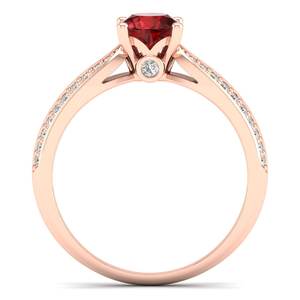 Bague REYES de qualité supérieure en or massif 14 carats avec moissanite et grenat certifiés GRA, bijoux de luxe de créateur, cadeaux - Product Image 4