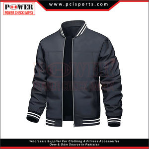 Blouson aviateur en coton léger pour hommes pour le printemps et l'automne grande taille avec col montant et tissu fin - Product Image 5