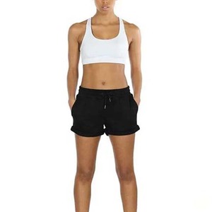 Offre Spéciale Gym Fitness deux pièces soutien-gorge et short de sport ensembles de yoga vêtements pour femmes 100% coton shorts pour femmes avec poches - Product Image 1