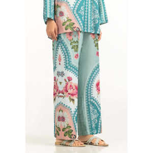 ชุดเซ็ตพิมพ์ลายโบฮีเมียนผ้าแคมบริก รุ่น IPST-77150 ผ้าเครป ชุดสองชิ้นสำหรับฤดูใบไม้ผลิ/ฤดูร้อน ไซส์ XS เสื้อท่อนบน - Product Image 2