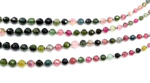 Cuentas Redondas de Turmalina Multicolor, Piedras Preciosas Naturales de Calidad AAA, Tamaño 4X6MM, 11 Pulgadas, Cuentas para Hacer Joyería - Product Image 2