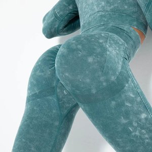 Leggings de yoga et de fitness pour femmes, taille haute, 100 % polyester, antibactériens, sans couture, couleur unie, haute qualité, faible MOQ - Product Image 2